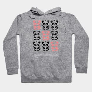 Diagonal Kawaii Pandas Hoodie